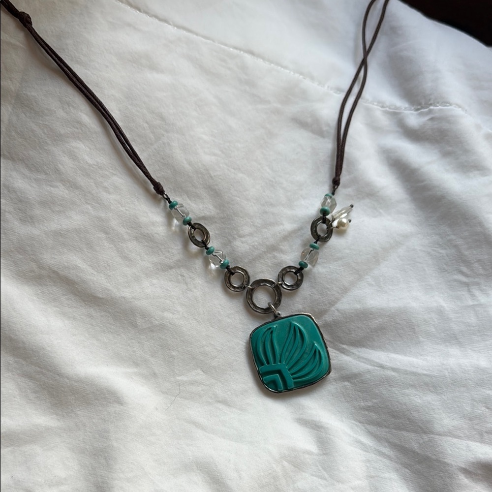 Silpada Teal and Silver Pendant Necklace